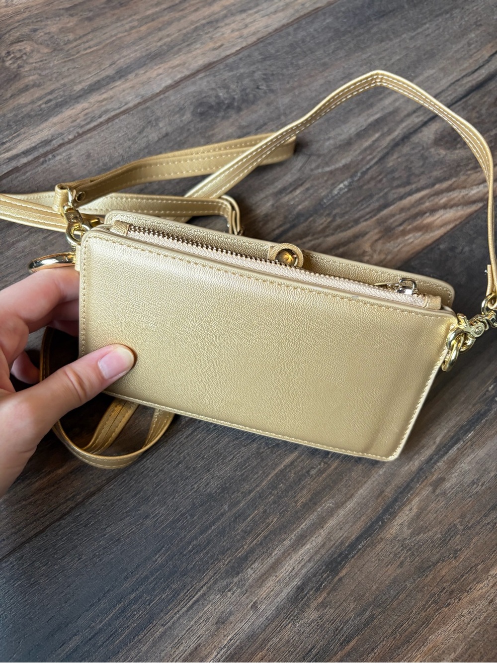 Gold Lightweight Crossbody Phone Wallet Purse